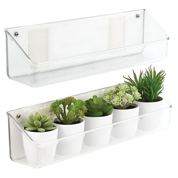 mDesign Plastic Bathroom Storage Organizer Basket Bin - Clear