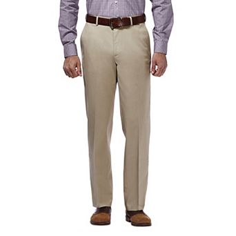 Men's Haggar® Premium No-Iron Khaki Stretch Classic-Fit Flat-Front Expandable Waist Pants