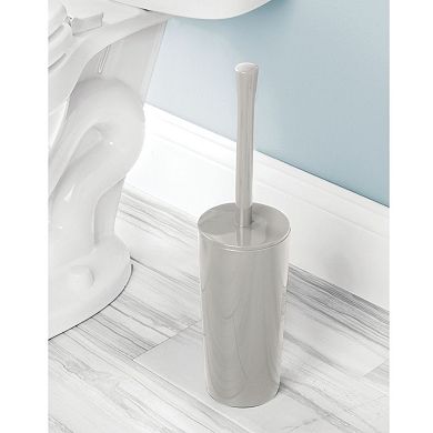 mDesign Slim Toilet Bowl Brush/Holder Combo, Storage for Bathroom - Marble