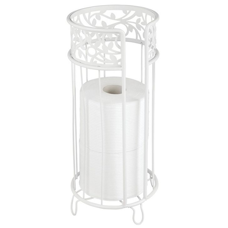 mDesign Metal Toilet Paper Holder Stand - Storage for 3 Rolls