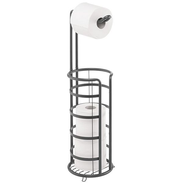 MetroDecor mDesign Decorative Metal Toilet Paper Holder Stand