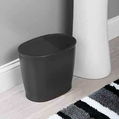 mDesign 2 Piece Plastic Bathroom Set - Bowl Brush and Trash Can