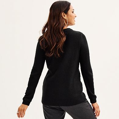 Women's Croft & Barrow® Placed Cable Sweater