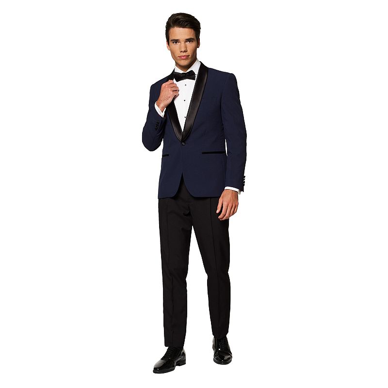 Mens OppoSuits Slim-Fit Black Tuxedo Jet Set, Size: 44 - Regular, Blue