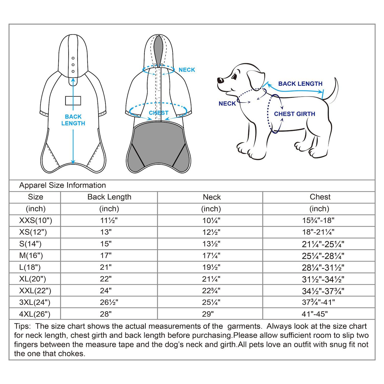 Blueberry Pet 10" Waterproof Dog Softshell Jacket, Hooded Raincoat And