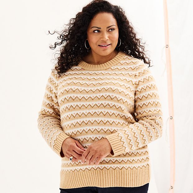 Plus Size Croft Barrow Fairisle Pullover Sweater