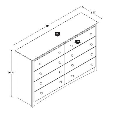 Prepac Monterey 8-Drawer Dresser