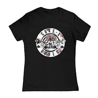 Juniors' GNR Floral Bullet Graphic Tee