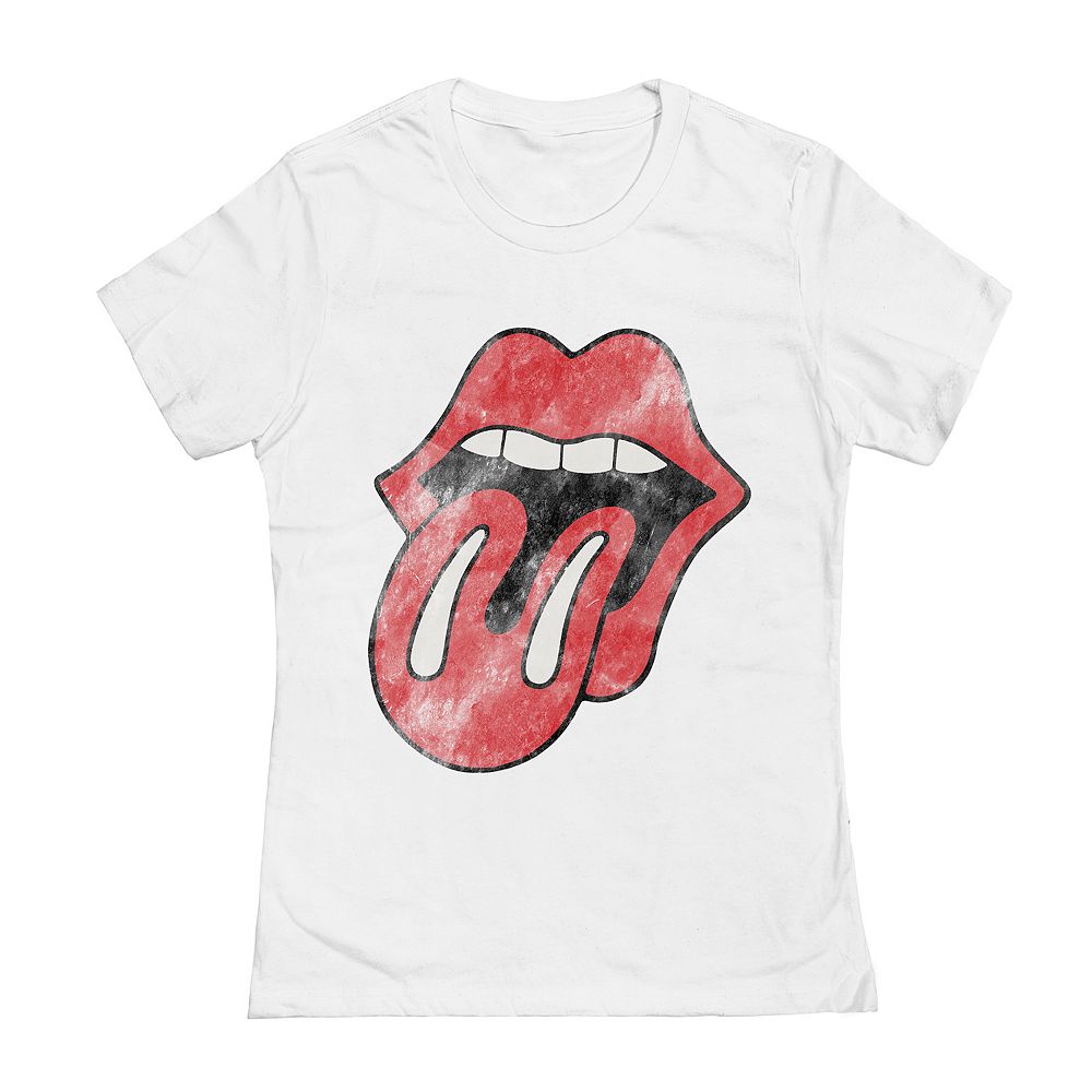 T-shirt Rolling Stones Classic Tongue - Femme, Coton Doux, Coupe Ajustée, Produit Officiel