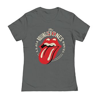 Juniors' Rolling Stones 50th Logo Graphic Tee