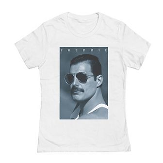 Juniors' Freddie Mercury Blue Graphic Tee