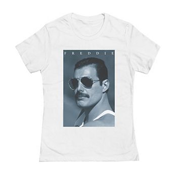 Juniors' Freddie Mercury Blue Graphic Tee