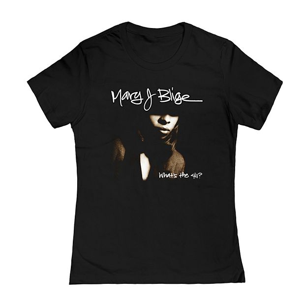 Juniors' Mary J Blige 411 Cover Graphic Tee