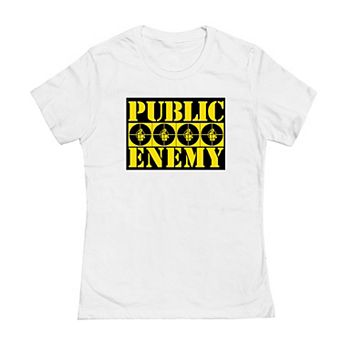Juniors' Public Enemy 4 Logos Graphic Tee