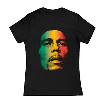 Juniors' Bob Marley Face Graphic Tee