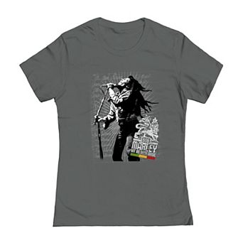 Juniors' Bob Marley Hit Me Graphic Tee