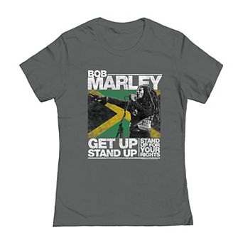 Juniors' Bob Marley Get Up Graphic Tee