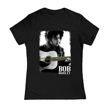 Juniors' Bob Marley Guitar Graphic Tee