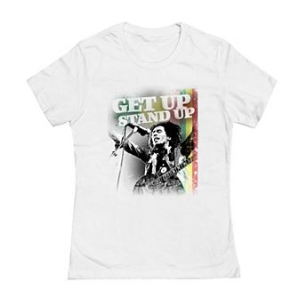 Juniors' Bob Marley Get Up Graphic Tee