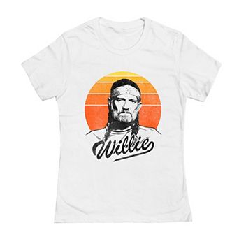 Juniors' Willie Nelson Sunset Graphic Tee