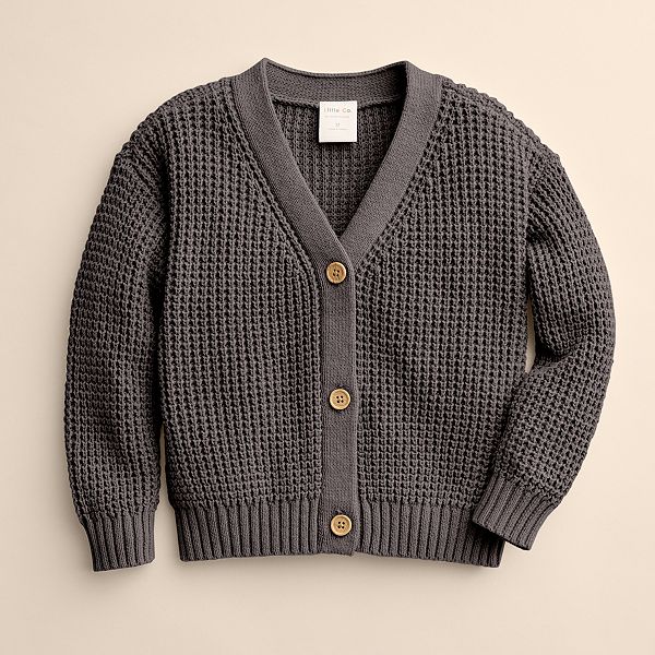 Baby & Toddler Little Co. by Lauren Conrad Relaxed Waffle Cardigan - Washed Black (6 MONTHS)
