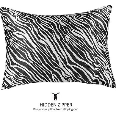 Silky Satin Pillowcase for Hair and Skin Standard Satin Pillowcase with Zipper (Pillowcase Set of 2)