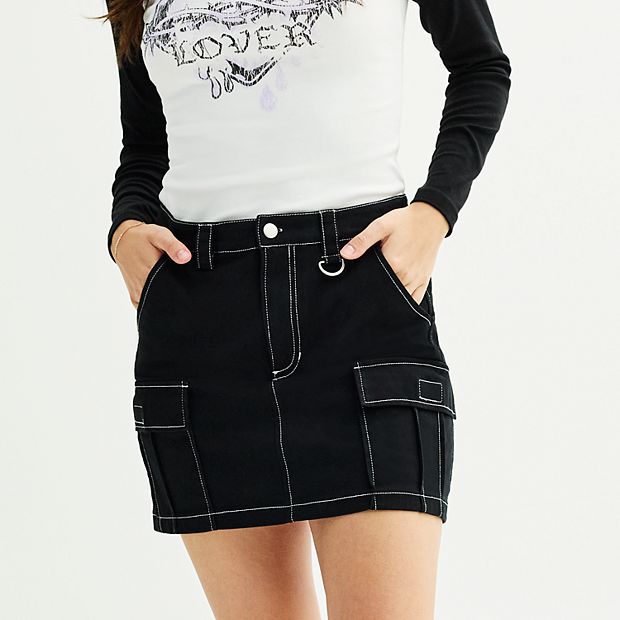 Black denim skirt clearance juniors