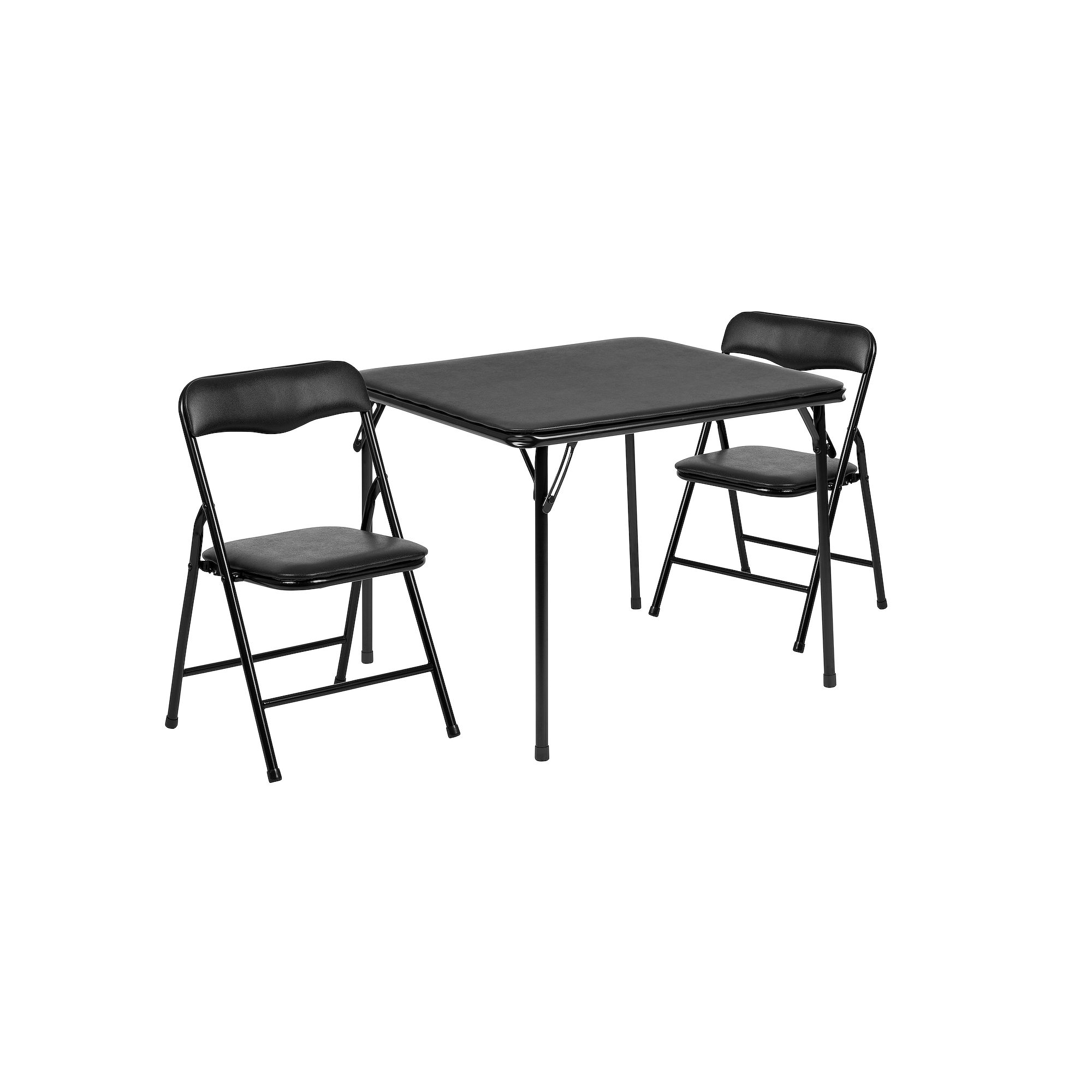 Flash Furniture Mindy Kids Folding Table & Chairs 3-piece Set, Black