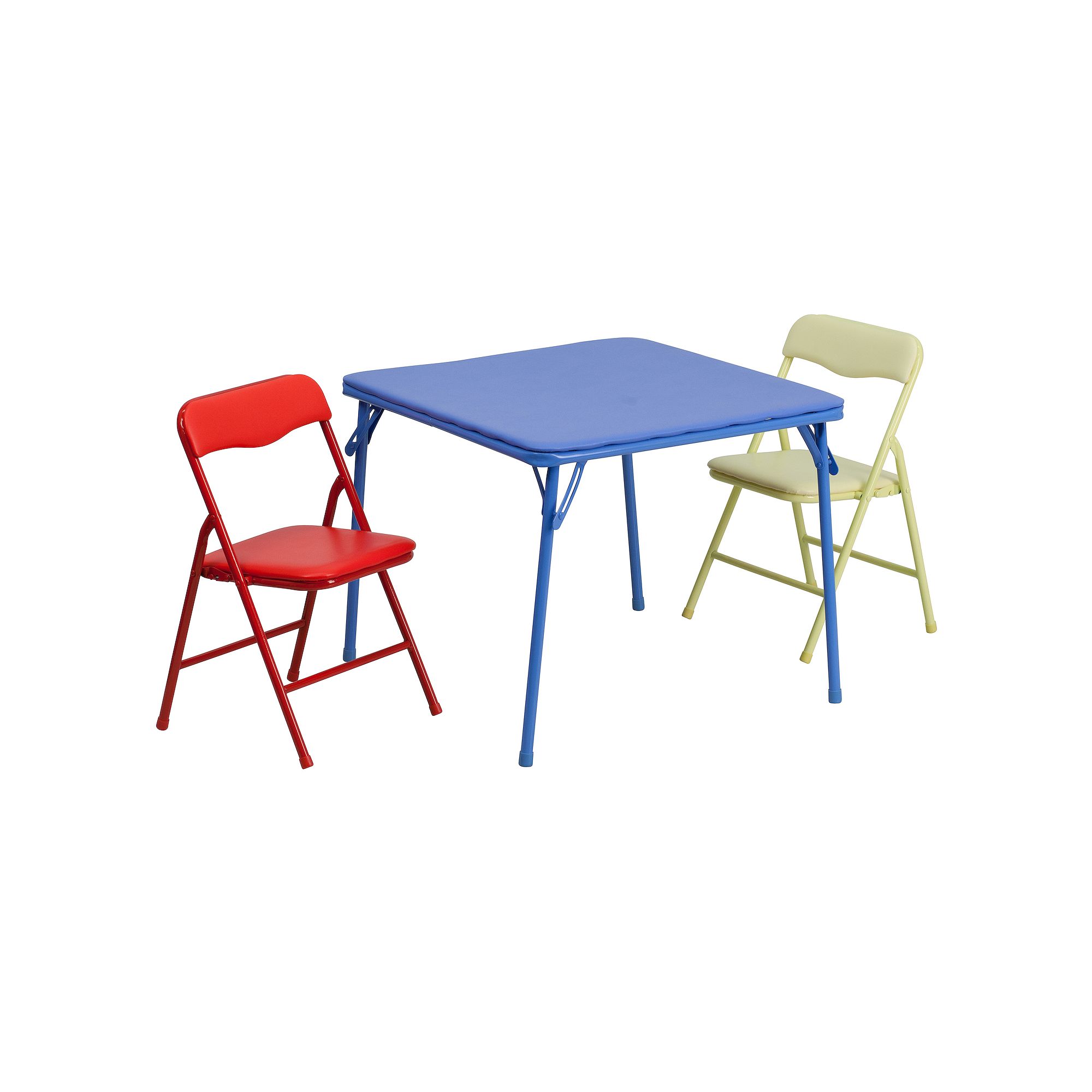 Flash Furniture Mindy Kids Folding Table & Chairs 3-piece Set, Blue