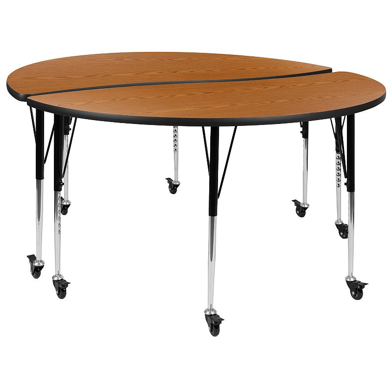 Flash Furniture Emmy Circle Activity Table 2-piece Set, Brown