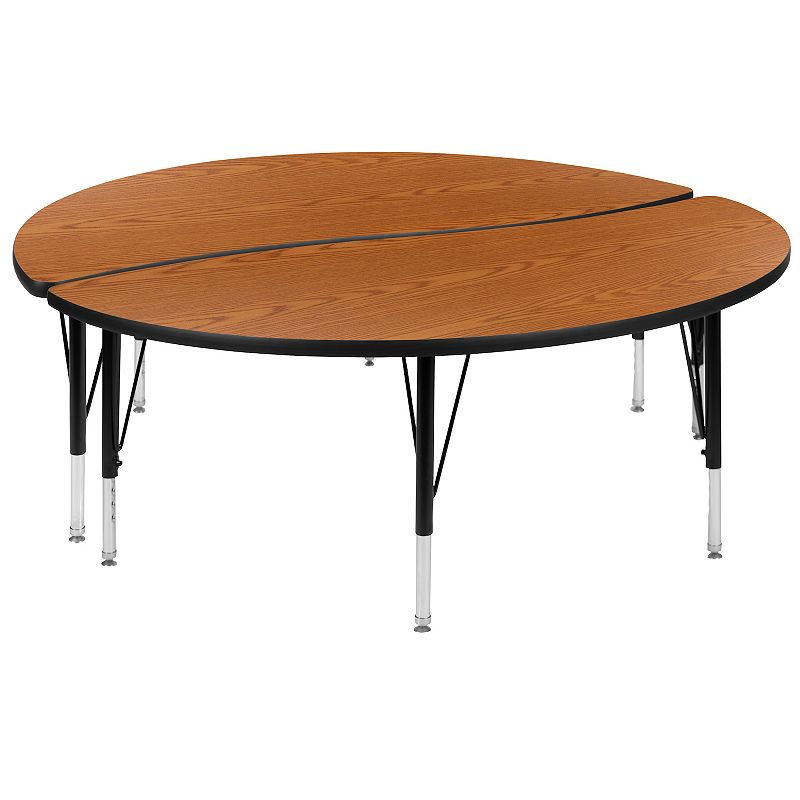 Flash Furniture Emmy Circle Activity Table 2-piece Set, Brown