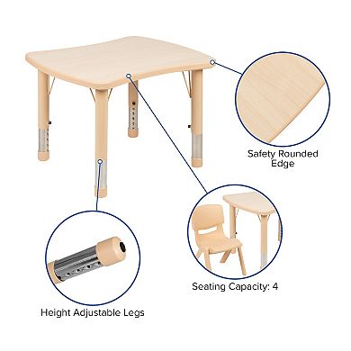 Flash Furniture Emmy Kids Adjustable Activity Table & Chairs 3-piece Set 