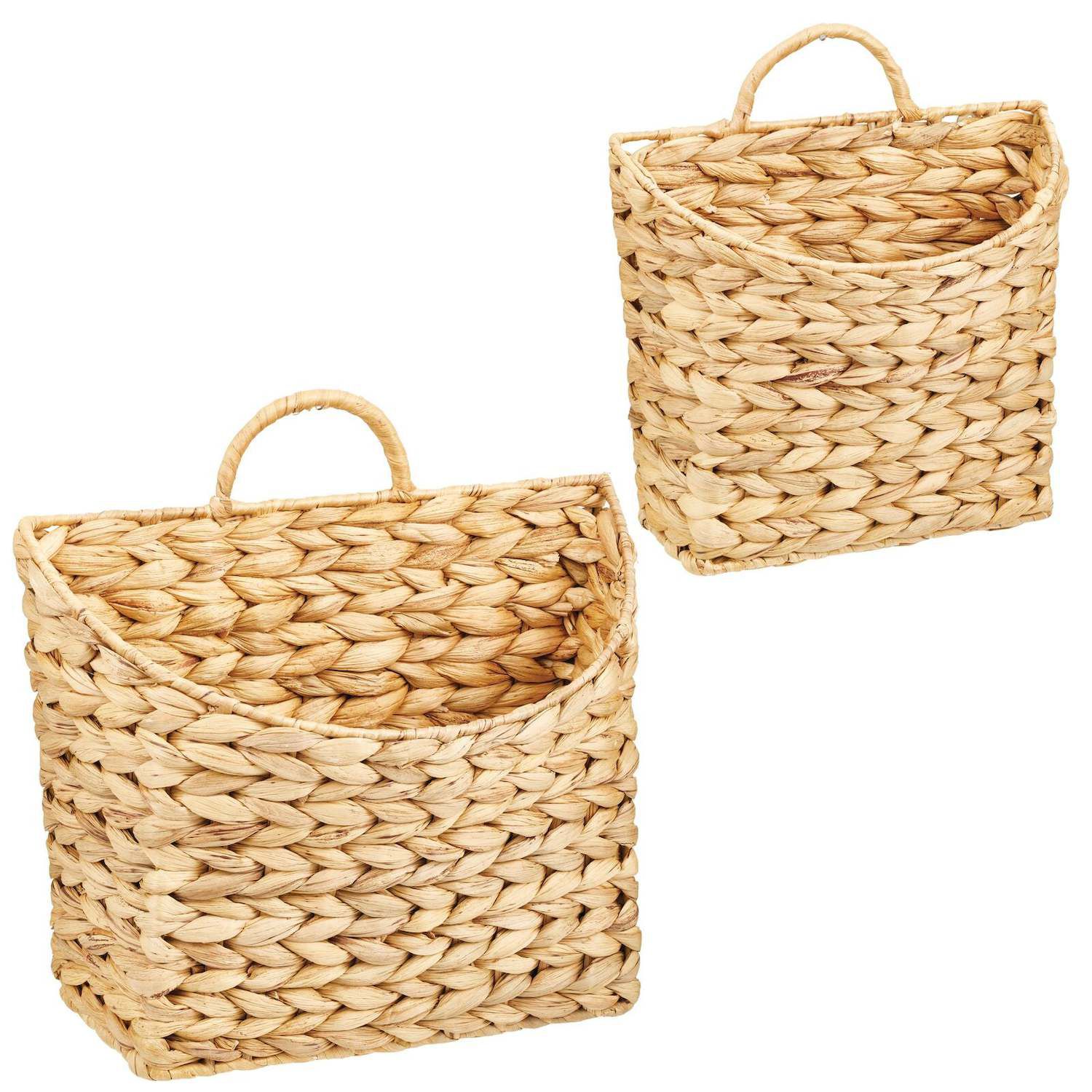 Farmlyn Creek 3 Section Wicker Baskets for Shelves, Hyacinth Storage  Baskets for Bathroom Organizing, 2 Pack (14.4 x 6 x 4.3 in)