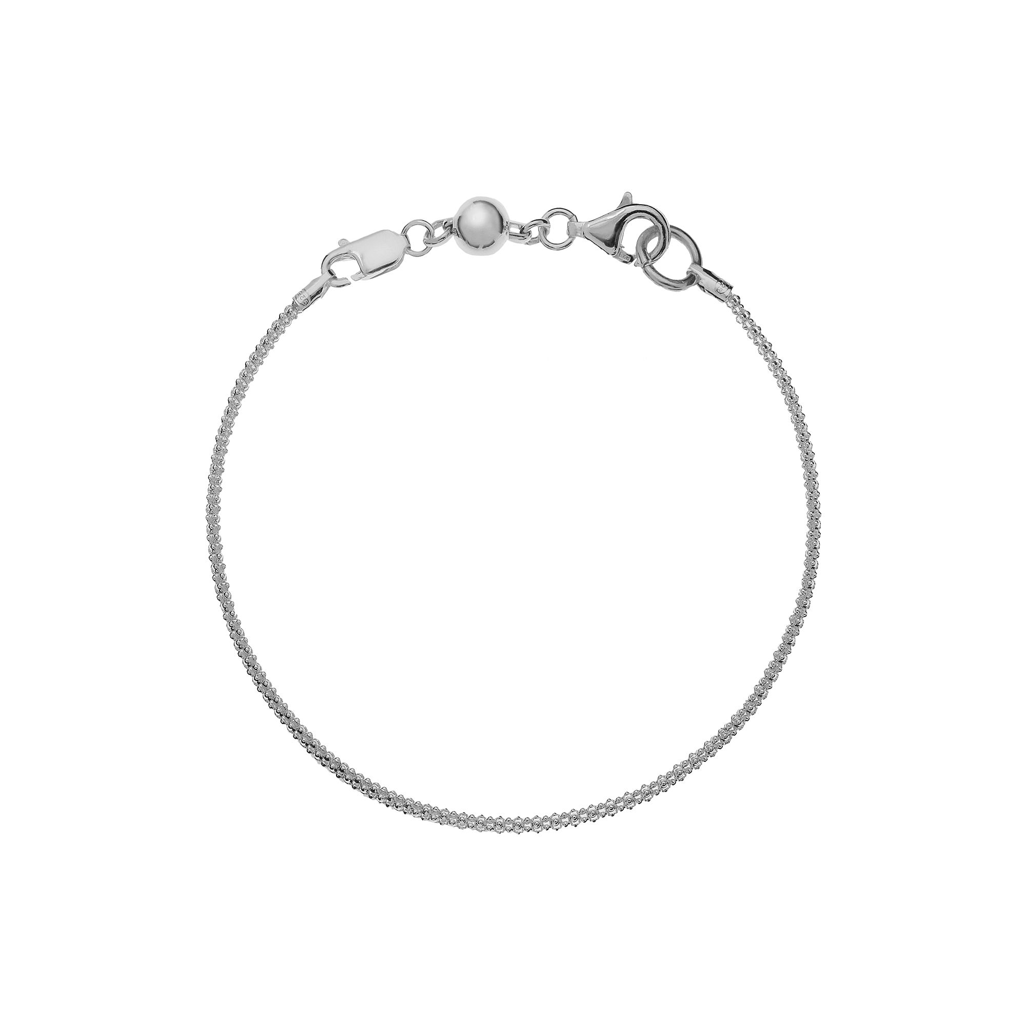 Individuality Beads Sterling Silver Wheat Chain Bracelet, Womens, Size: 7