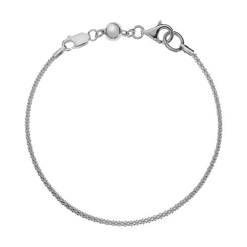 Individuality Beads Sterling Silver Wheat Chain Bracelet