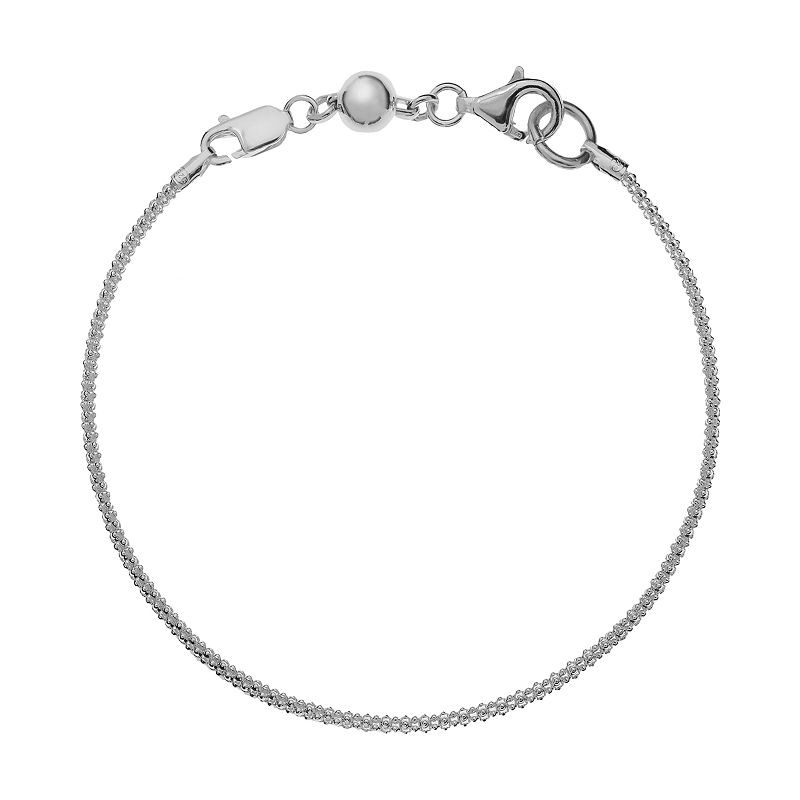 Individuality Beads Sterling Silver Wheat Chain Bracelet, Womens, Size: 7