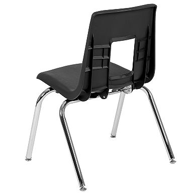 Emma and Oliver 4-pack Black Student Stack School Chair - 16-inch