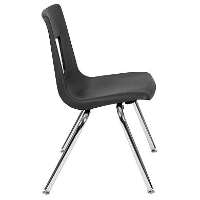Emma and Oliver 4-pack Black Student Stack School Chair - 16-inch