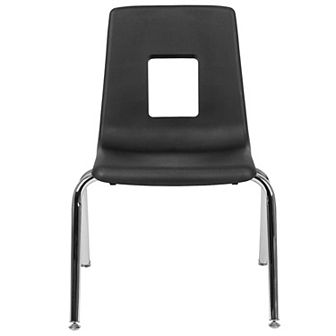 Emma and Oliver 4-pack Black Student Stack School Chair - 16-inch