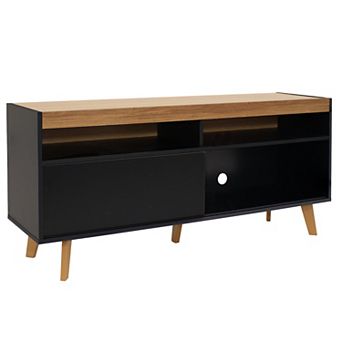 Sunnydaze Mid-Century Modern TV Stand Console for 58" TV - Black