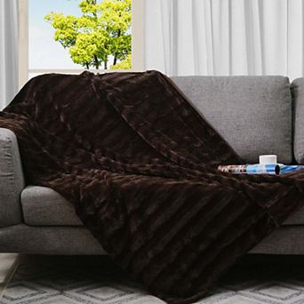 Cheer Collection Faux Fur Blanket, Luxurious Blanket & Throw For Couch- 60"x70"