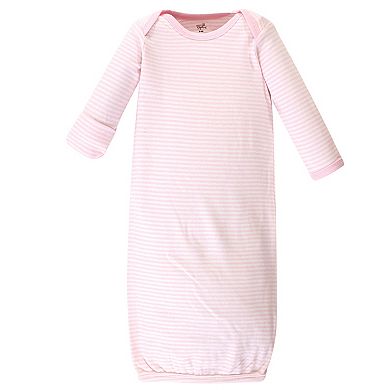 Touched by Nature Baby Girl Organic Cotton Long-Sleeve Gowns 3pk, Girl Elephant