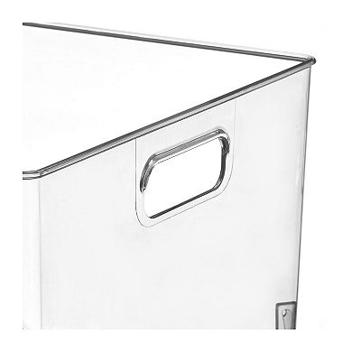 mDesign Plastic Household Cubby Storage Organizer Container Bin - 4 Pack - Clear