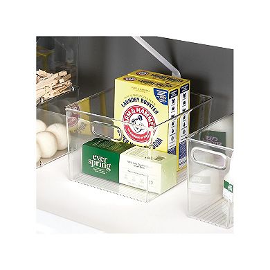 mDesign Plastic Household Cubby Storage Organizer Container Bin - 4 Pack - Clear