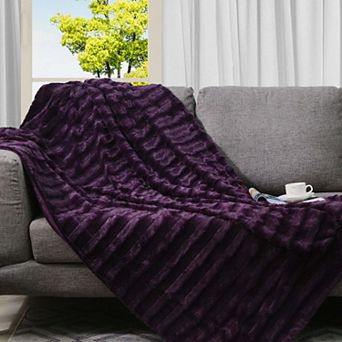 Cheer Collection Faux Fur Blanket, Luxurious Blanket & Throw For Couch- 108"x88"