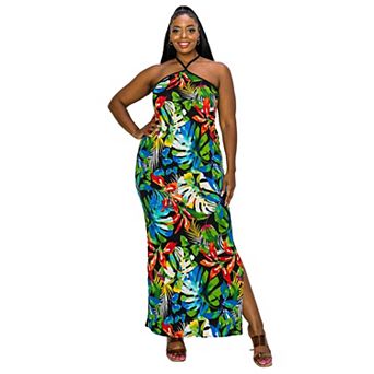 Xandra Halter Neck Maxi Dress