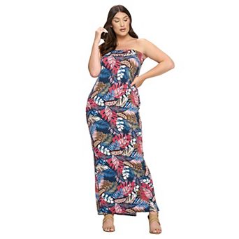 Tropical Sleeveless Slit Dress