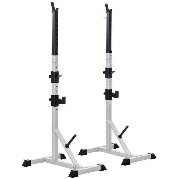 Adjustable Pair Of Barbell Squat Racks Portable Stand Weight Lifting Bench Press