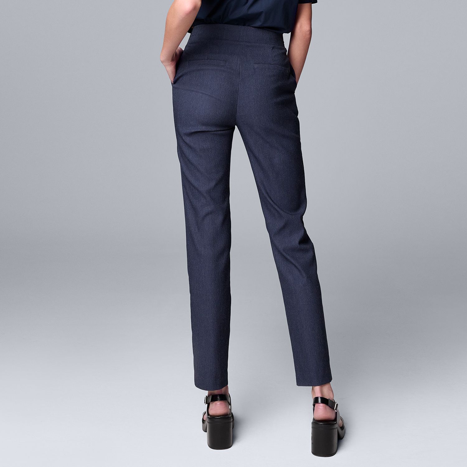 Simply Vera Vera Wang Polka Dots Navy Blue Active Pants Size L (Petite) -  54% off