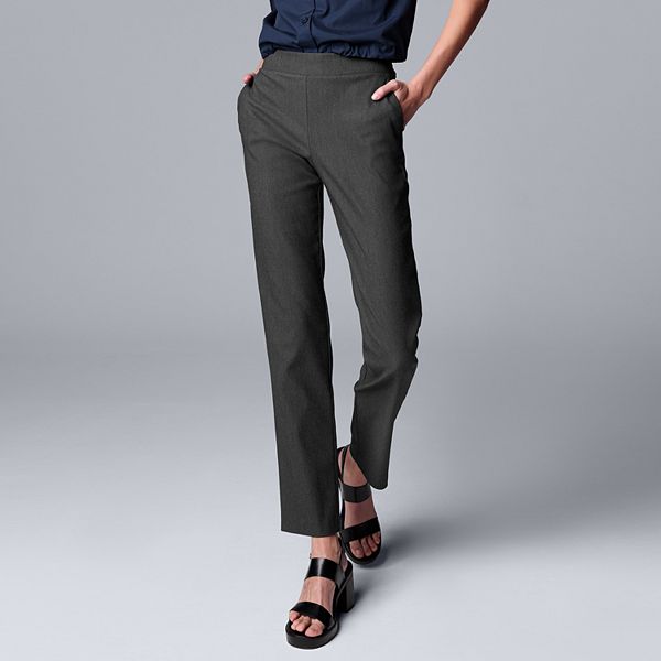 Simply Vera Vera Wang Women's Modern Skinny Pullover Plaid Grey Pants Size  XL 
